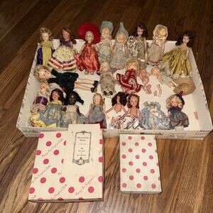 Lot Of 20 Nancy Ann Storybook Assortment of Bisque SH JT Frozen Leg Dolls